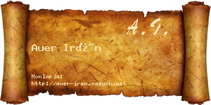 Auer Irén névjegykártya